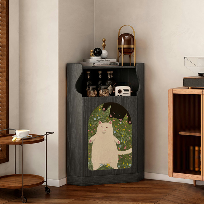 Armoire de rangement Armoire de coin multifonctionnelle., Noir, noir, noir, noir