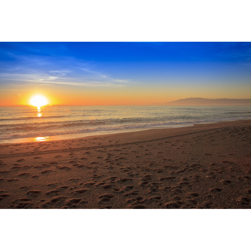 Sunset In Sea - Wrapped Canvas Print, 20cm H x 30cm W x 3.8cm D