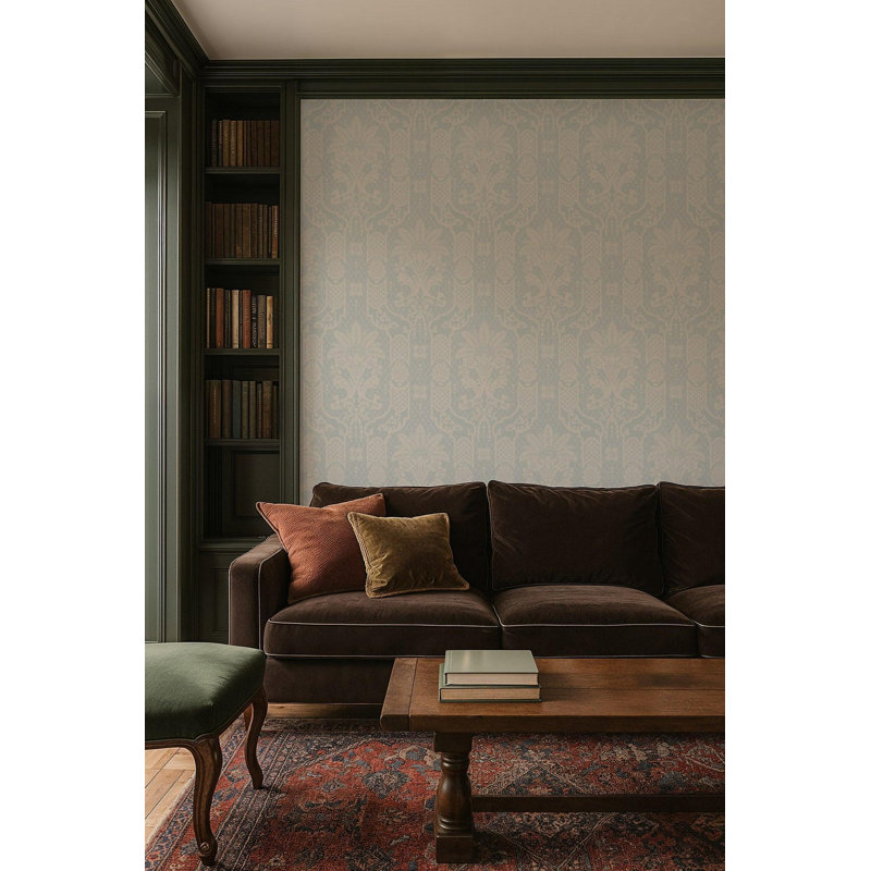 Columnar Bloom - Wallpaper, Champagne, Faux Grasscloth