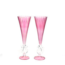 JoyJolt Meadow Butterfly Collection European Crystal Stemmed Champagne  Flutes - Set of 2 