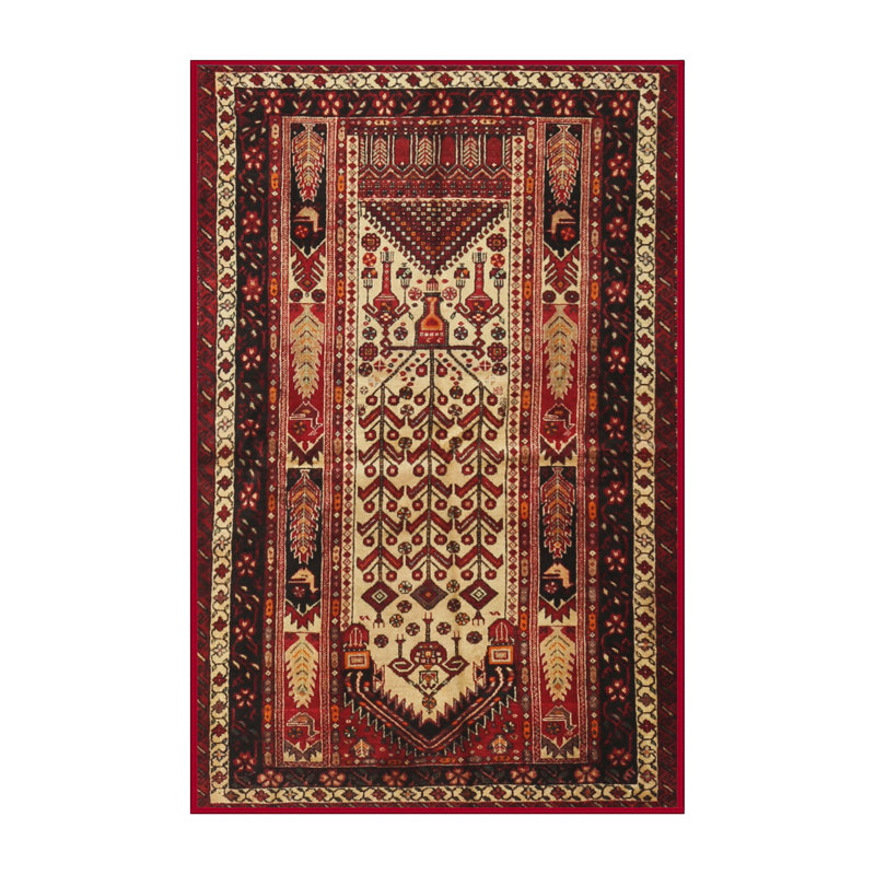 Tapis rouge à motif sud-ouest, Rectangle 4 pi x 6 pi