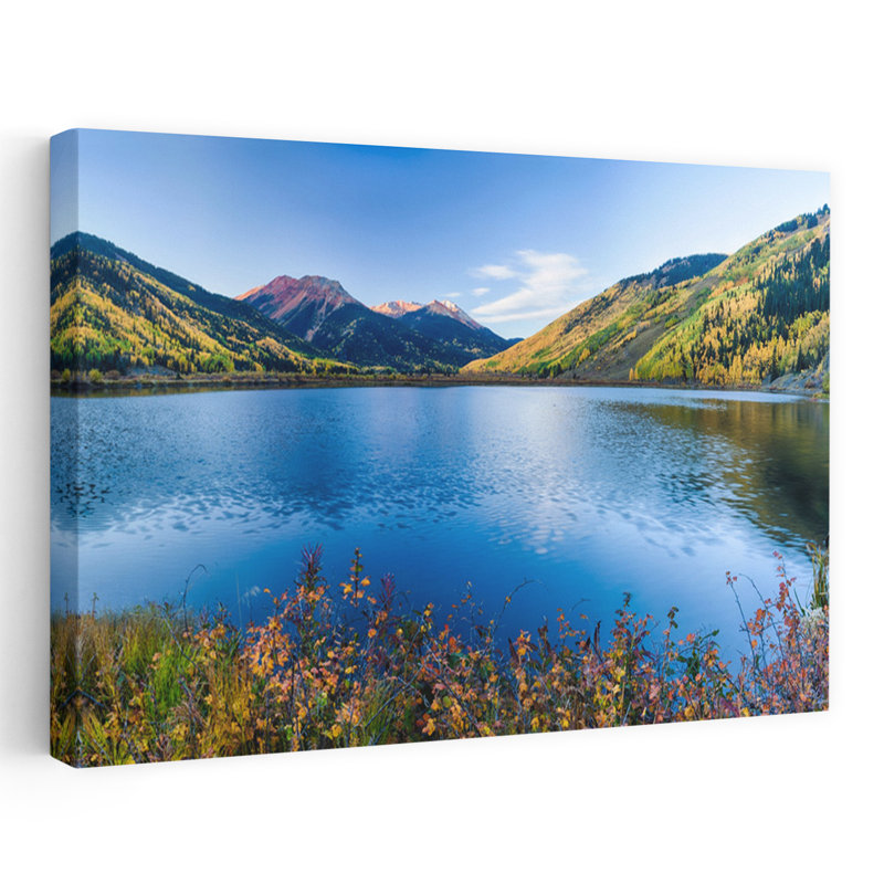 Crystal Lake entouré de montagnes Ironton Park Million Dollar Highway, Red Mountain, San Juan Mountains, Colorado, États-Unis, art contemporain