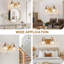 Appliques murales dorées vintage pour salle de bain, 2 lampes tulipe en cristal doré brossé, finition laiton antique mat, style milieu du siècle, pour chambre ou couloir, installation facile-1862601898-1862601905