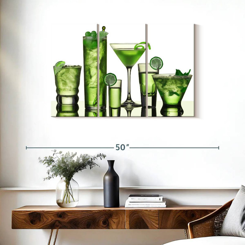 'Green Lime Cocktails, 24" H x 38" W
