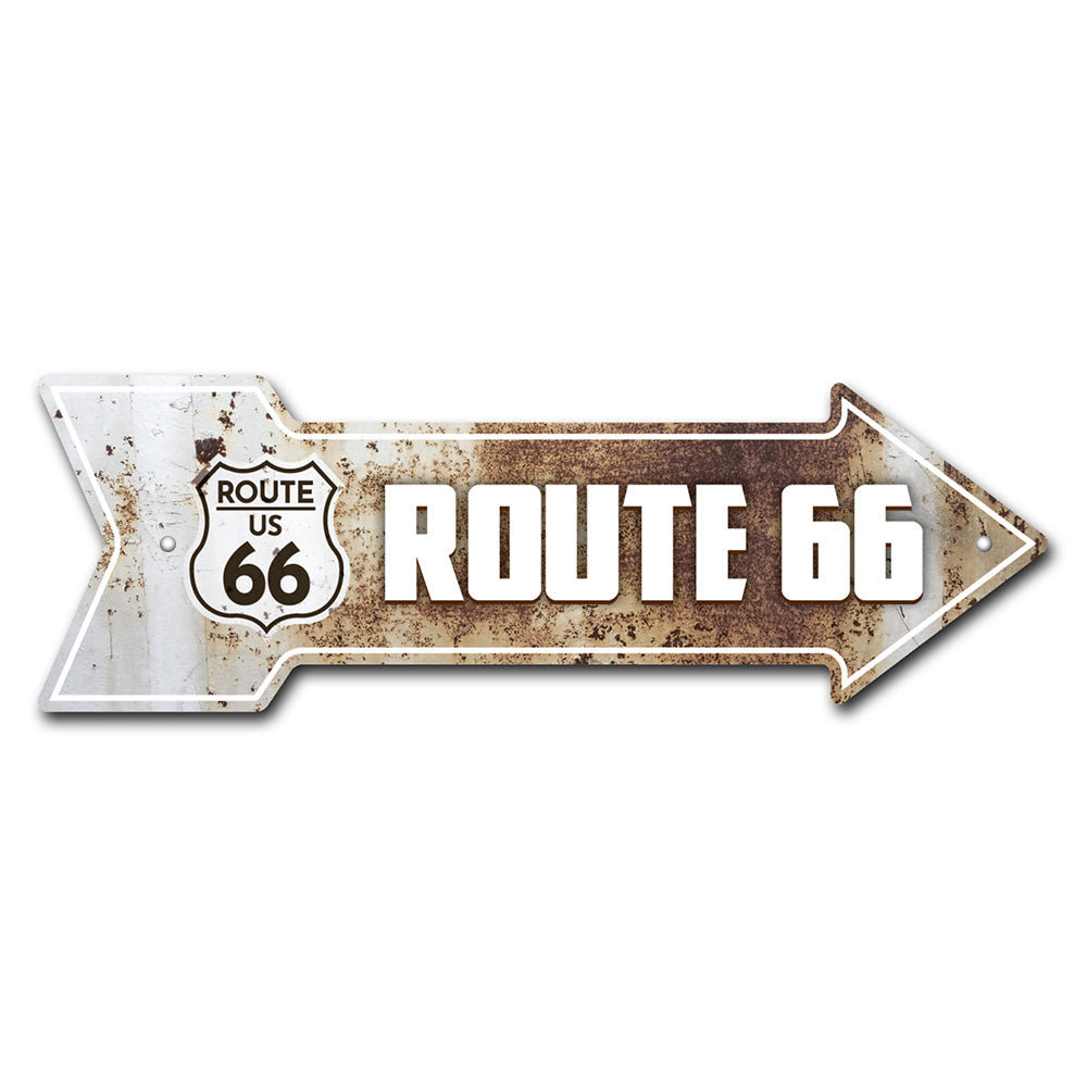 SignMission Route 66 Rusty Arrow Sign | Wayfair