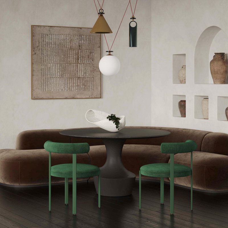 Malena 19'' H Upholstered Side Chair, Forest Green