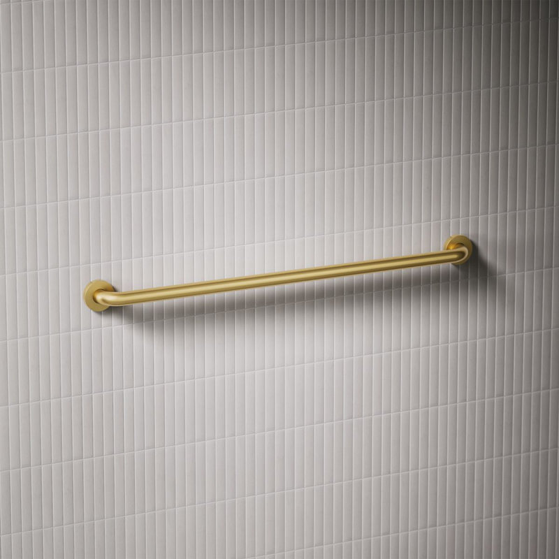 Barre d'appui contemporaine, Laiton brossé moderne éclatant, L 36 po