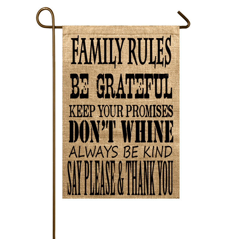 Drapeau de jardin family rules