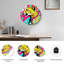 Horloge murale moderne en verre de 61 cm (24 po) avec motif léopard coloré