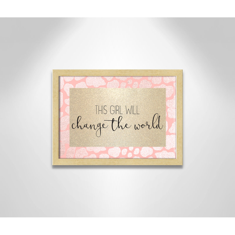 This Girl Will, impression sur papier, H 11 po x l 15 po x P 1,19 po, Encadré de boîte champagne