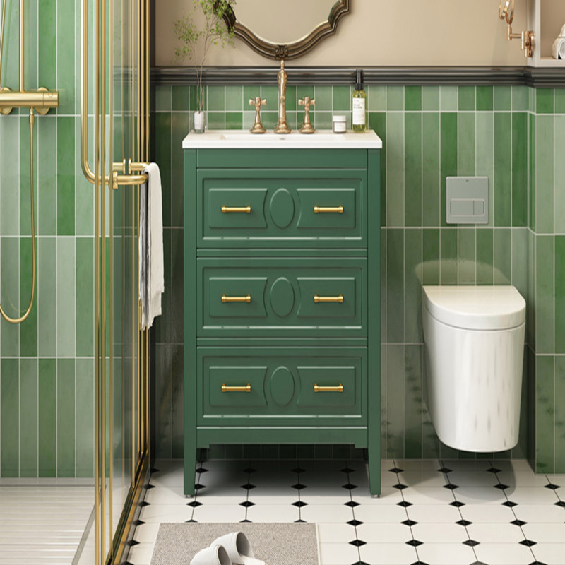 Ensemble de meuble-lavabo de style rétro 30 po avec lavabo en résine