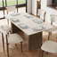 Table de salle à manger 70,87 "rectangulaire, plateau en pierre frittée avec base en bois