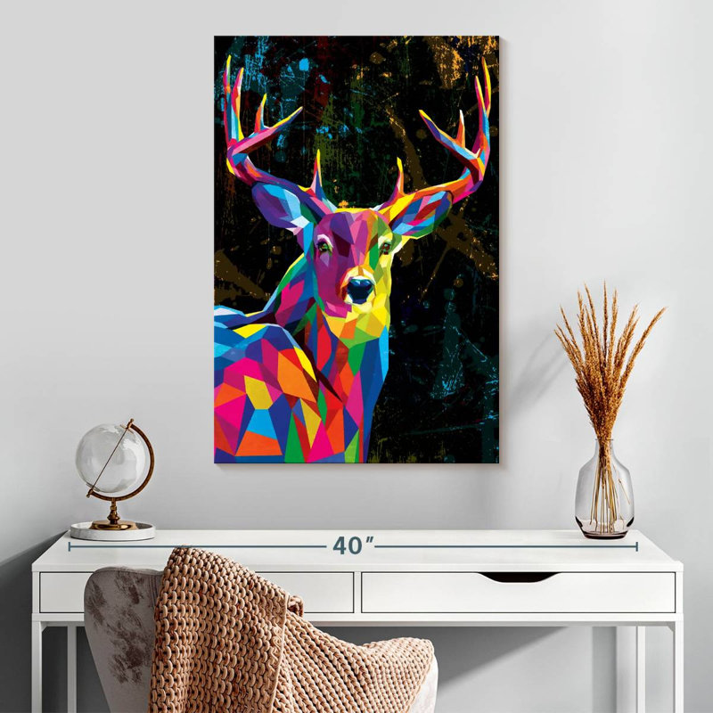 Buck de couleur géométrique Brampt, H 30 po x l 20 po