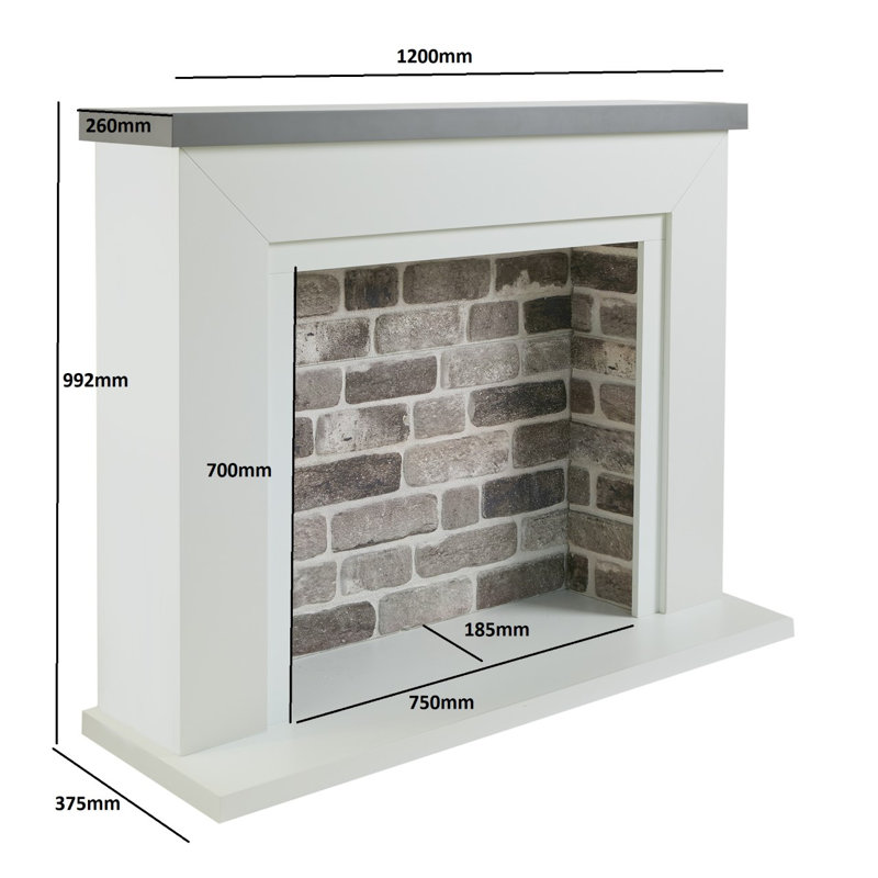 Farlington Fireplace Surround, Grey, Grey