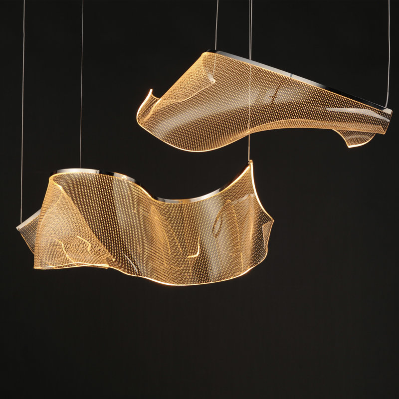 Luminaire suspendu à DEL 2 lumières Rosamund, Chrome poli