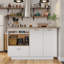 Îlot de cuisine de 59 po de largeur avec rangement solide et plateau de table extensible