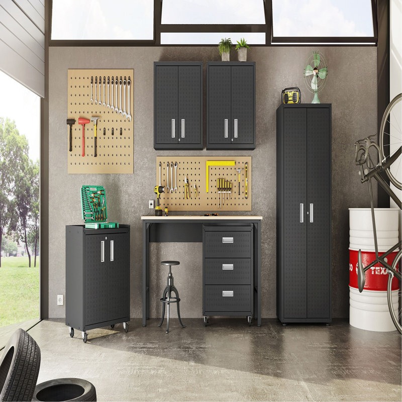 Armoire de garage roulante gris anthracite, Charcoal Grey