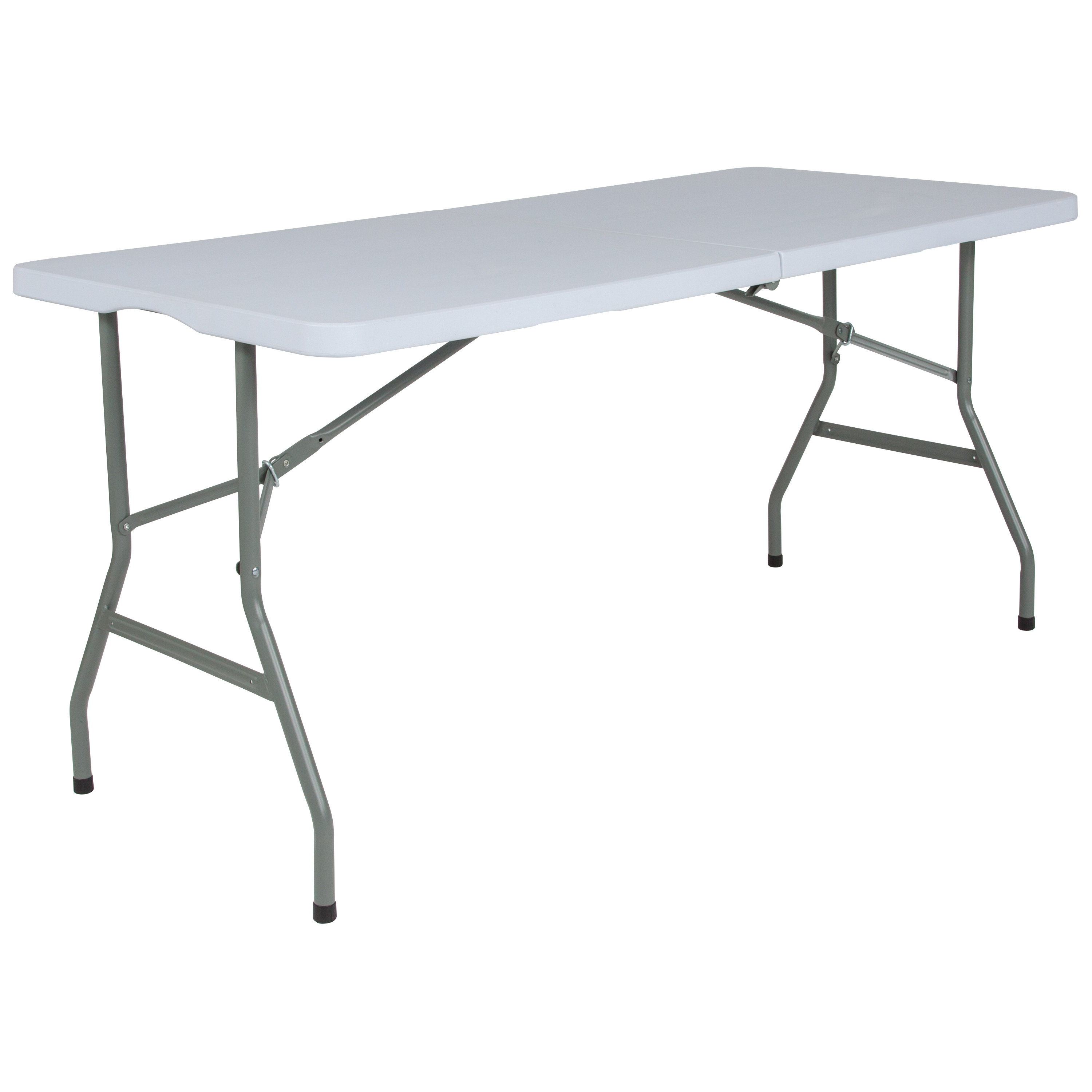 Flash Furniture 4.97Foot BiFold Plastic Folding Table with Handle