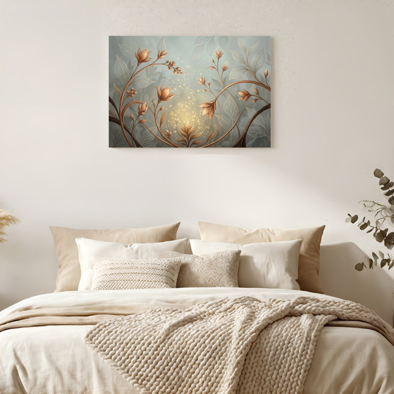 Art mural sur toile Gallery Wrap pour le salon, la chambre à coucher, le bureau ou le vestibule - décoration murale décorative avec lueur florale
