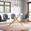 Tewksbury Glass Top Metal Base Dining Table-960640354-979384892