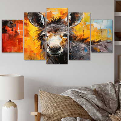 «Grey Donkey Gentle Companion Collage» - ensemble de décoration murale animaux en métal