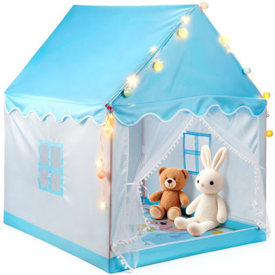 Kids Play Tent for Toddlers, Indoor & Outdoor Playhouse with Star Lights & Mat