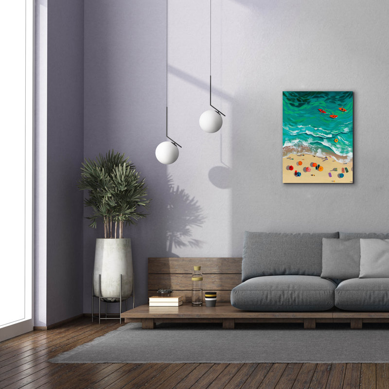 "Epic Graffiti" Aérien Beach 3 "par Brook Page, art mural sur toile, 26 po x 34 po, H 34 po x l 26 po