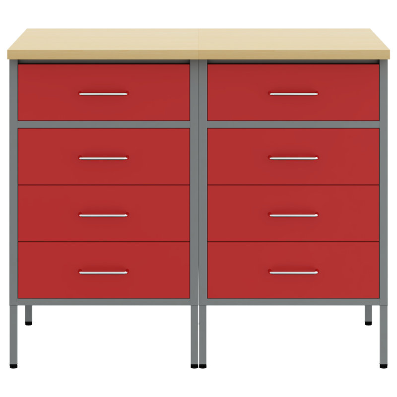 Work Cabinet with Drawer, Red