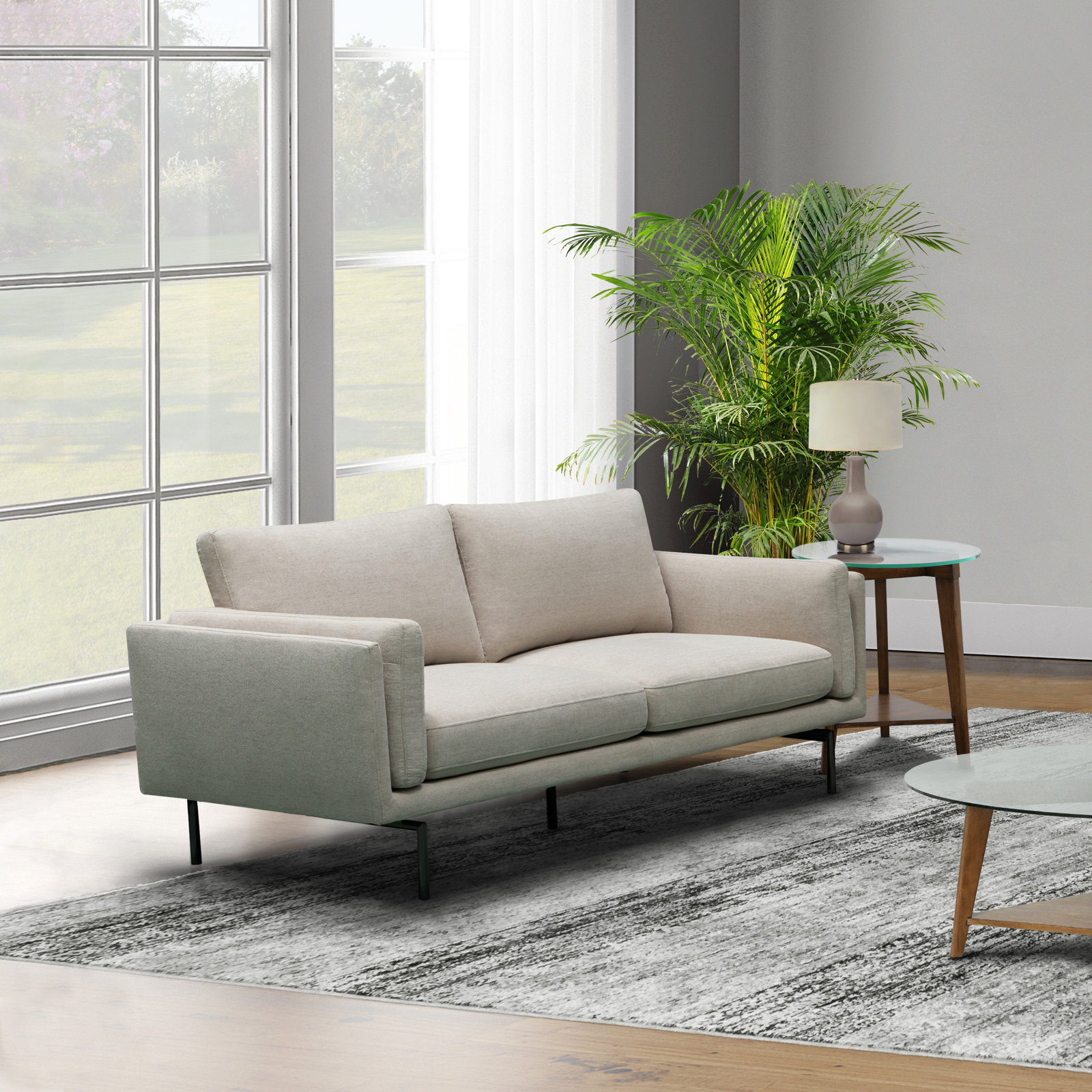 Elenora 64'' Upholstered Loveseat, Beige Performance