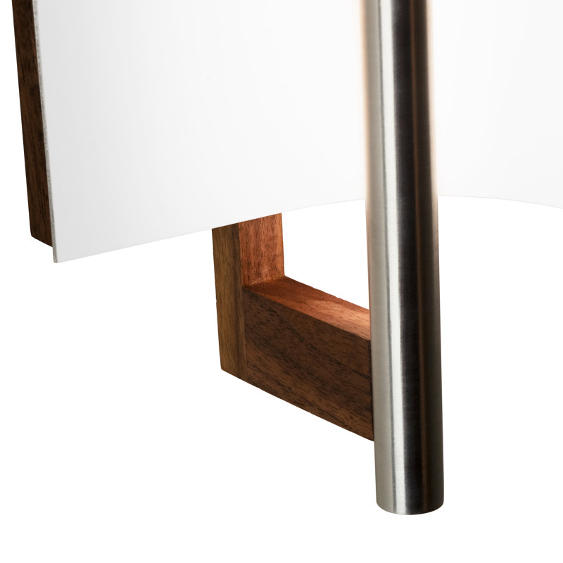 Allavo 31" Dimmable LED Bath Sconce, Textured White, Brushed Brass/White Washed Oak, 4000K - 277V AC