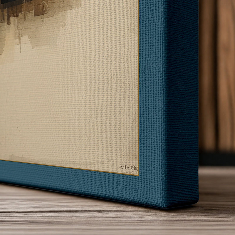 Quadrants in Quiet Minimalist - Wrapped Canvas, 18x12 - 45.7 x 30.5 cm, Teal Border