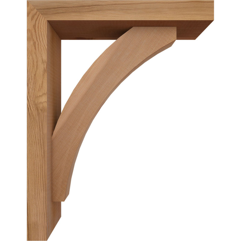 Thorton Block Bracket with Offset Brace, 18 x 14, 3 1/2"W Western Red Cedar (Smooth)