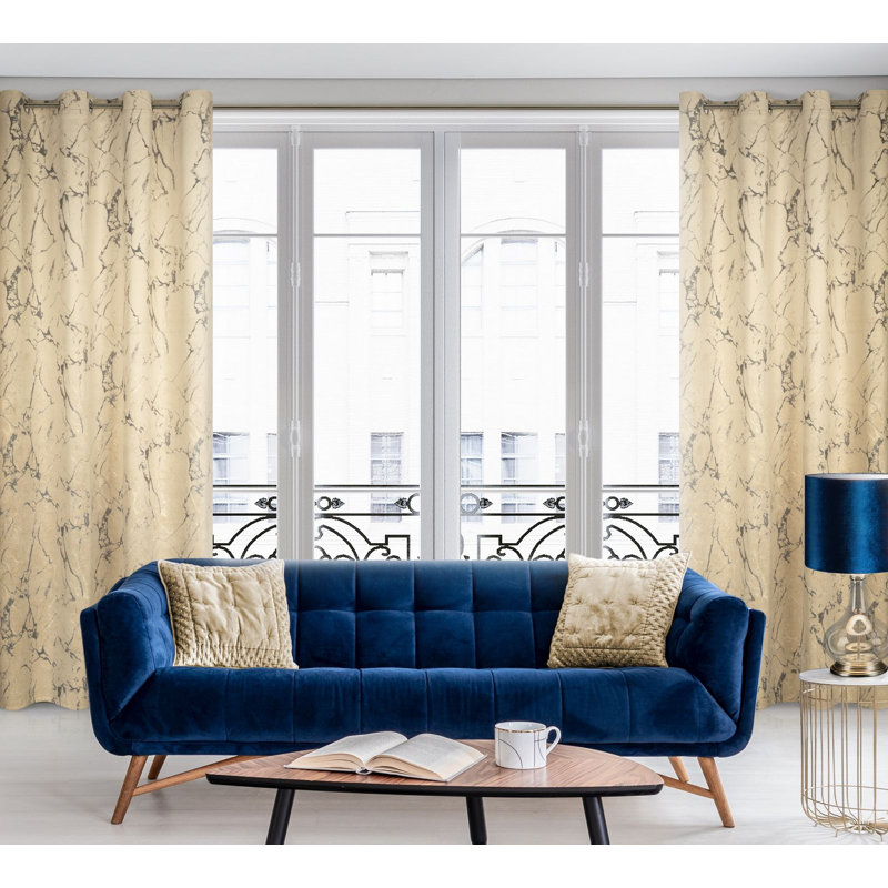 Adarian Blackout Curtains Single Panel, Cream