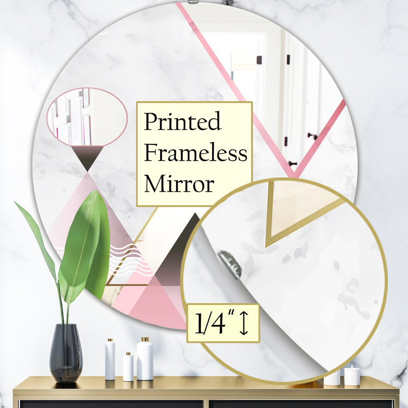 Triangular Spacy Spheres Accent Mirror, 23.6" H x 23.6" W