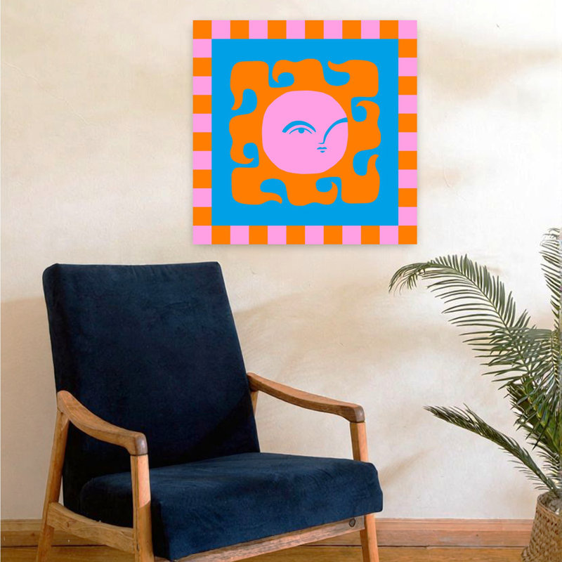 Art contemporain contemporain abstrait coloré, paysage contemporain, H 24 po x l 24 po