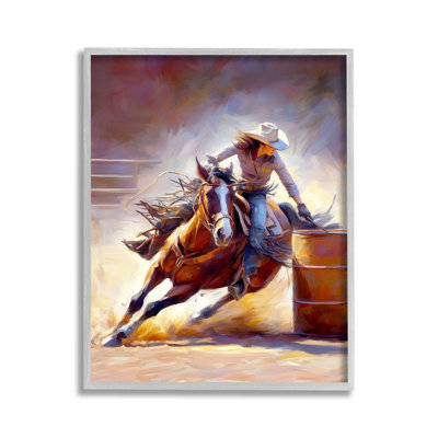 Équestre, jockey, fille, giclée, art par Ramona