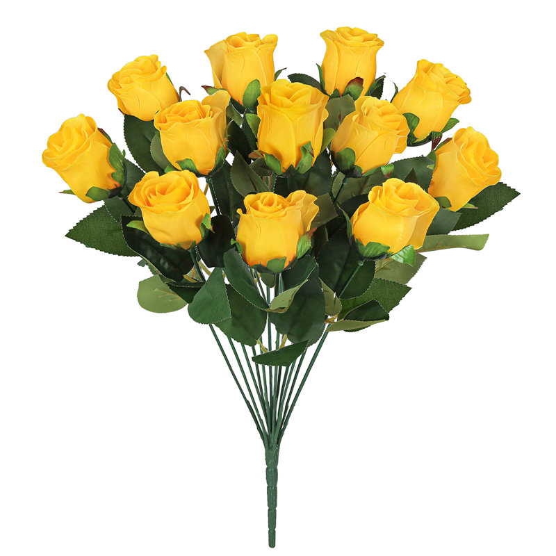 Bouquet de roses artificielles, Jaune