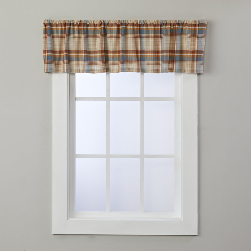 Amber Plaid Light-Filtering Rod Pocket Valance