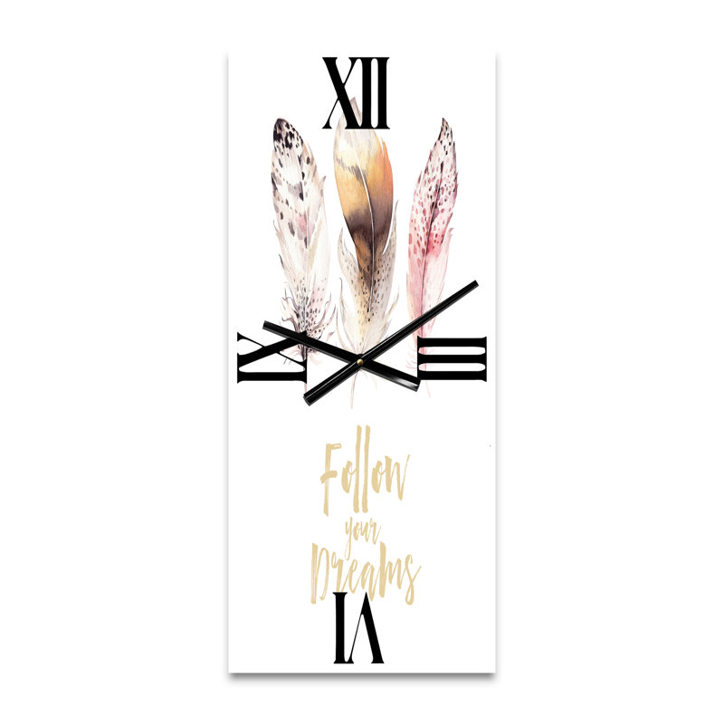 Horloge murale Feathers Follow Your Dreams, Petit