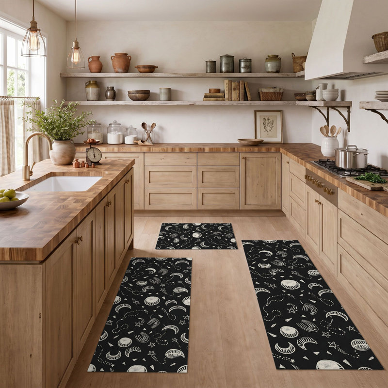 Moon Phase Non-Slip Washable Kitchen Mats