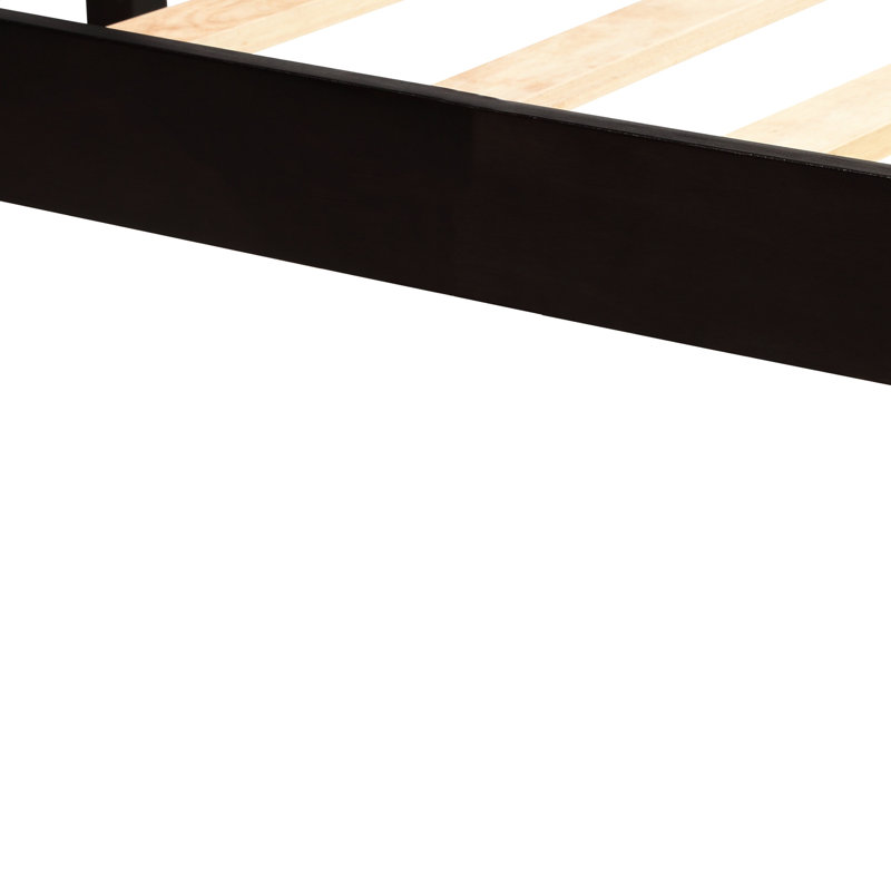 Grand lit plateforme, tête de lit, support à lattes de bois, pas besoin de sommier dans le cadre de la chambre à coucher avec finition, base robuste pour