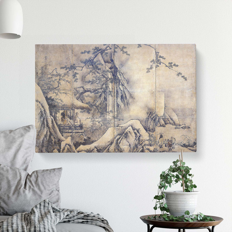 Four Accomplishments Vol.1 by Kano Motonobu - Wrapped Canvas, 35cm H x 50cm W x 3cm D