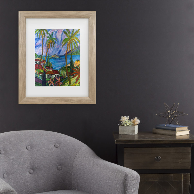 Manoir Shadian «Tropical Paradise», art encadré mat, H 17,5 po x l 14,5 po x P 0,75 po, Argent
