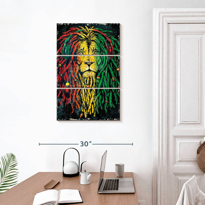 Brampt Reggae Colorful Lion, 32" H x 20" W