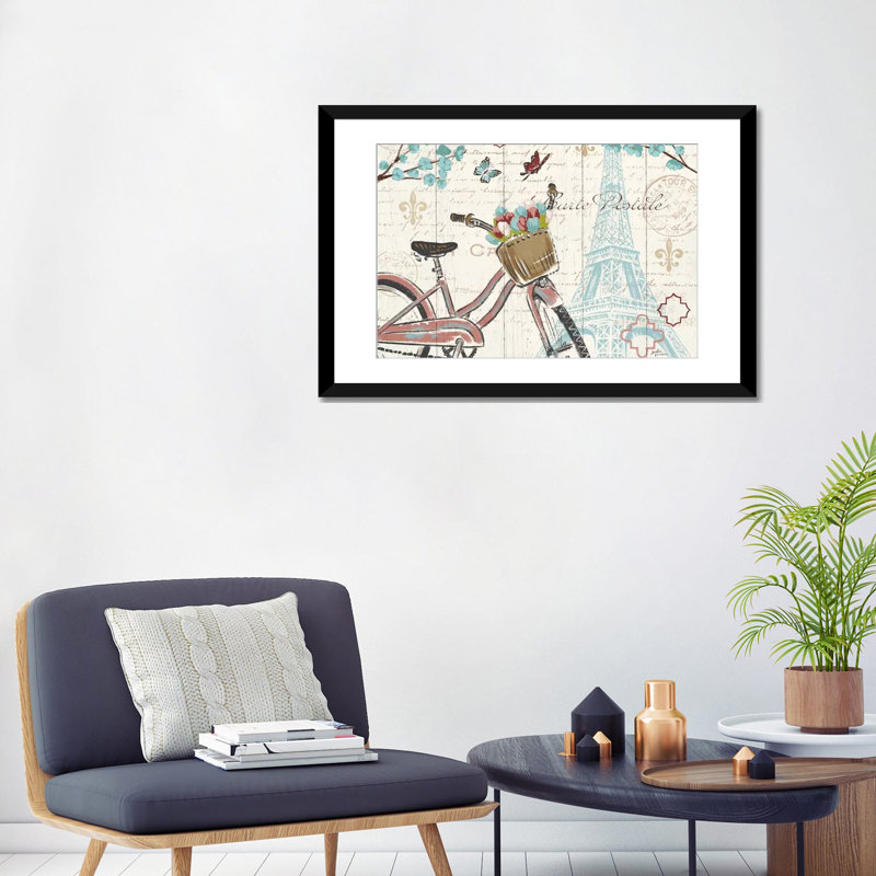 « paris tour i », impression sur toile tendue, Papier d'art encadré noir, Blanc, H 24 po x l 32 po x P 1 po
