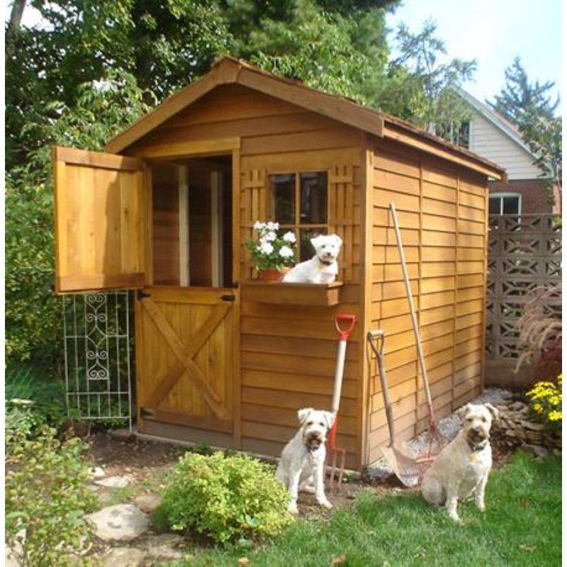 Gardener Western Red Cedar Wood Traditional Storage Shed, 105" H x 96" W x 192" D