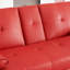 Canapé-lit pliant double en cuir rouge 67 pouces avec table basse pour bureau