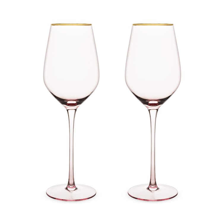 Twine Linger Crystal Wine Glasses Set of 2 - 14oz Stemmed White Wine  Glasses