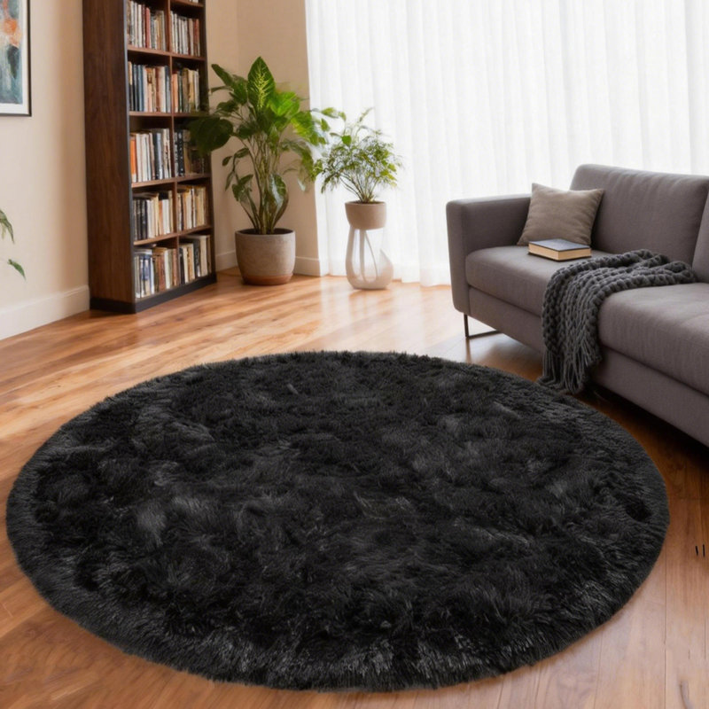 Classic Shaggy Area Rug,Ideal for multiple scenarios, 4*4ft, Black