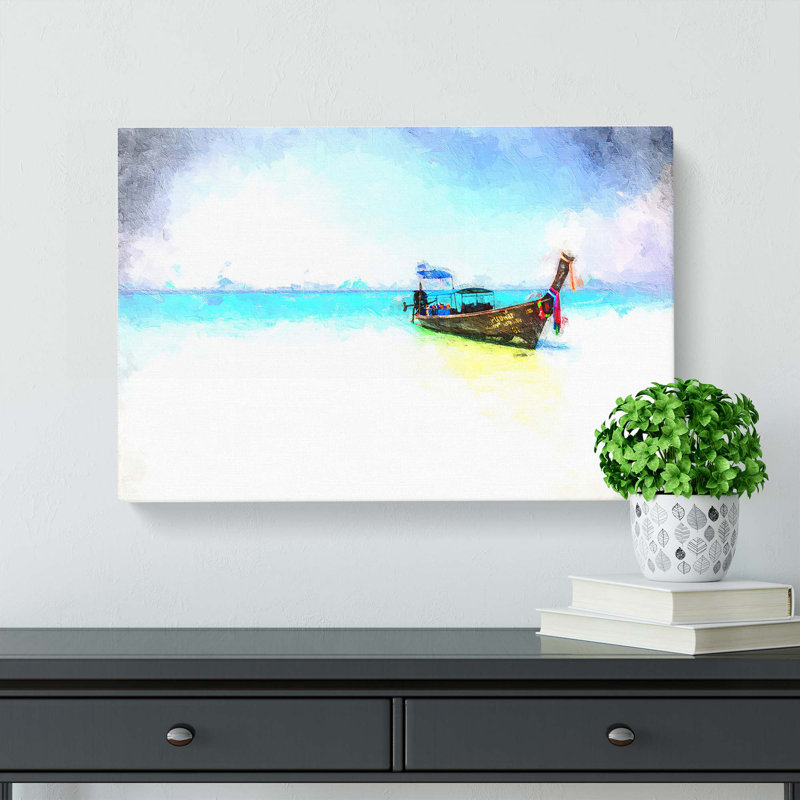 Long-Tail Boat In Thailand - Wrapped Canvas, 50cm H x 76cm W x 3cm D